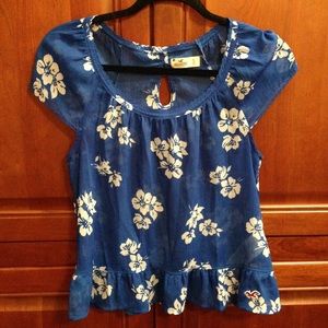 🎈Clearout🎈Floral blouse,back bow, ruffle bottom